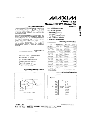 MX7541J_D Datasheet PDF Maxim Integrated