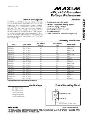 REF01AJ Datasheet PDF Maxim Integrated