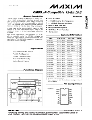 MX7542BD Datasheet PDF Maxim Integrated