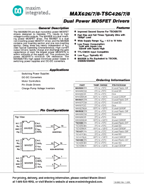 MAX628CPA Datasheet PDF Maxim Integrated