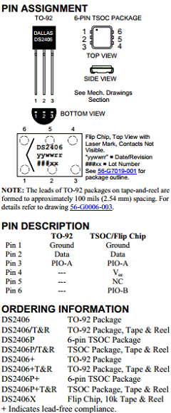 DS2406P-TR Datasheet PDF Maxim Integrated