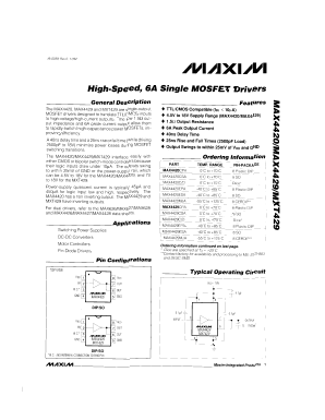 MAX4429MJA Datasheet PDF Maxim Integrated