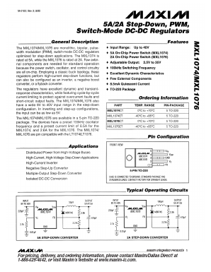MXL1076 Datasheet PDF Maxim Integrated
