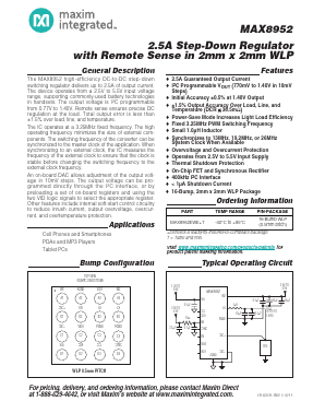 MAX8952BEWE+T Datasheet PDF Maxim Integrated