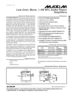 MAX9717AEBL-T Datasheet PDF Maxim Integrated
