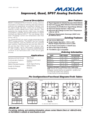 DG442 Datasheet PDF Maxim Integrated