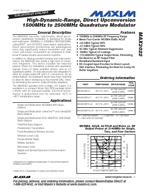 MAX2022ETX-TD Datasheet PDF Maxim Integrated