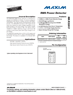 MAX2203EWT+T10 Datasheet PDF Maxim Integrated
