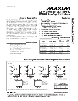 MAX4707 Datasheet PDF Maxim Integrated