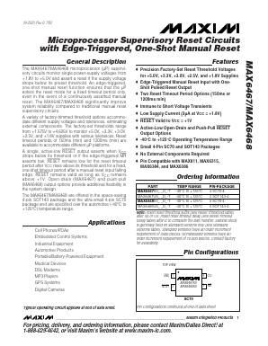 MAX6468XS46D3 Datasheet PDF Maxim Integrated