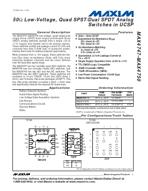 MAX4748ETE Datasheet PDF Maxim Integrated