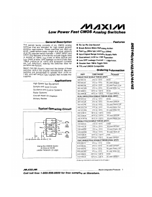 IH5144CJE Datasheet PDF Maxim Integrated