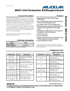 MAX11040DBEVKIT+ Datasheet PDF Maxim Integrated