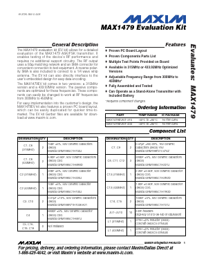 MAX1479EVKIT-433 Datasheet PDF Maxim Integrated