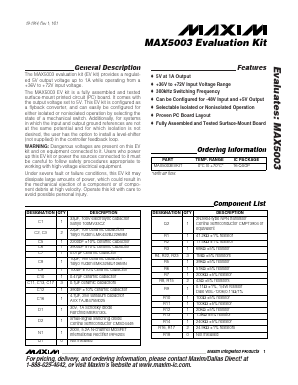 MAX5003EVKIT Datasheet PDF Maxim Integrated