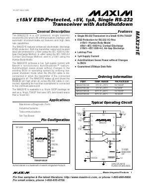 MAX221EEAE Datasheet PDF Maxim Integrated