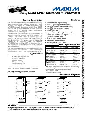 MAX4754AEBE+T Datasheet PDF Maxim Integrated
