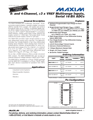 MAX1300 Datasheet PDF Maxim Integrated