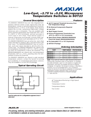 MAX6502UKP075+T Datasheet PDF Maxim Integrated