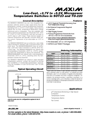 MAX6501CMP075 Datasheet PDF Maxim Integrated