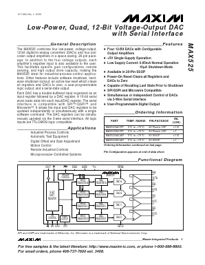 MAX525AEPP Datasheet PDF Maxim Integrated