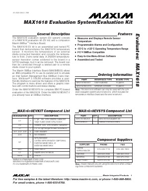 MAX1618EVSYS Datasheet PDF Maxim Integrated