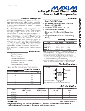 MAX6343 Datasheet PDF Maxim Integrated