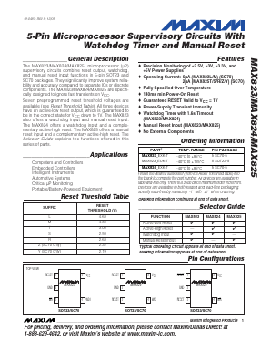 MAX824REUK Datasheet PDF Maxim Integrated