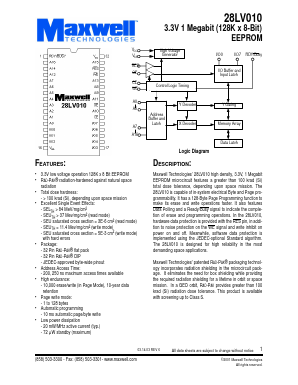 28LV010RT2DE25 Datasheet PDF MAXWELL TECHNOLOGIES