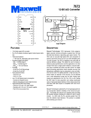 7672RPDS-10 Datasheet PDF MAXWELL TECHNOLOGIES