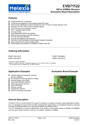 EVB71122 Datasheet PDF Melexis Microelectronic Systems 