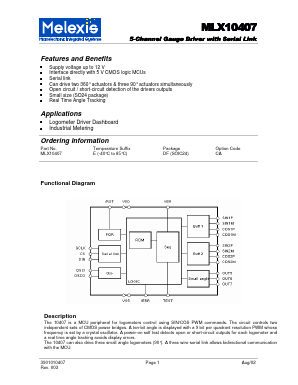 MLX10407 Datasheet PDF Melexis Microelectronic Systems 