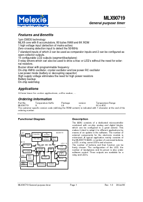 MLX90719SLS-X Datasheet PDF Melexis Microelectronic Systems 