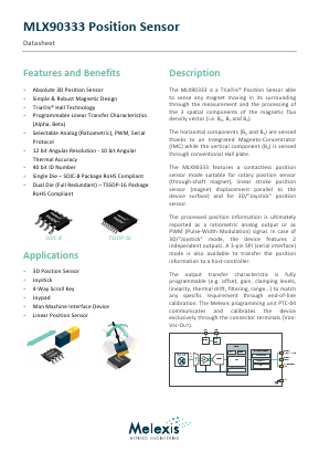 MLX90333 Datasheet PDF Melexis Microelectronic Systems 