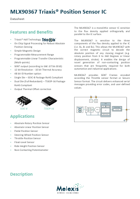 MLX90367EDCABU-000RE Datasheet PDF Melexis Microelectronic Systems 