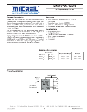 MIC706M Datasheet PDF Micrel