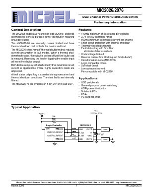 MIC2076 Datasheet PDF Micrel