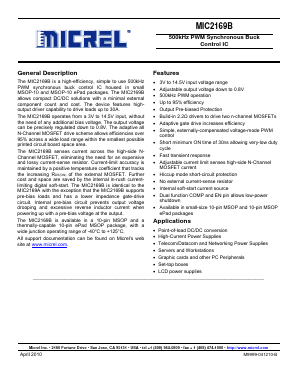 MIC2169B Datasheet PDF Micrel
