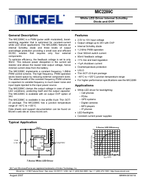 MIC2289C-34BD6 Datasheet PDF Micrel