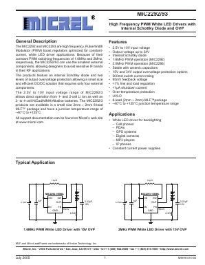 MIC2292-34BML Datasheet PDF Micrel