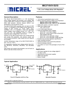 MIC37150-1.5WRTR Datasheet PDF Micrel