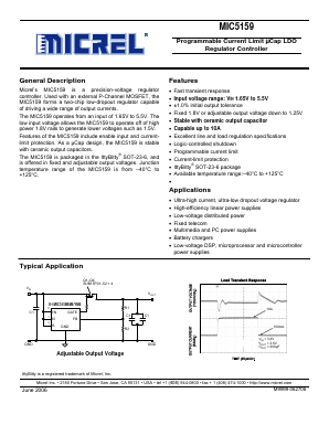 MIC5159YM6 Datasheet PDF Micrel