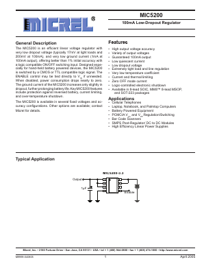 MIC5200 Datasheet PDF Micrel