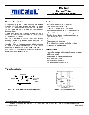 MIC5233-1.8BM5 Datasheet PDF Micrel