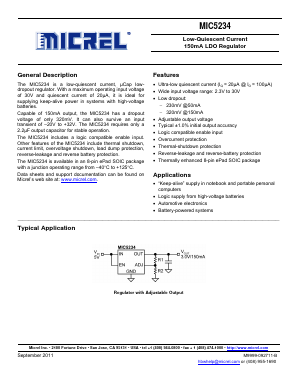MIC5234YME Datasheet PDF Micrel