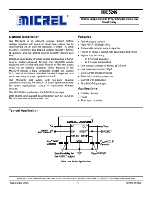 MIC5249-3.0BMM Datasheet PDF Micrel