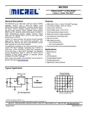 MIC5302-2.85YMT Datasheet PDF Micrel