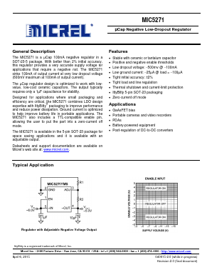 MIC5271-5.0YM5TR Datasheet PDF Micrel