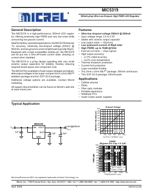 MIC5319-1.3HYD5 Datasheet PDF Micrel