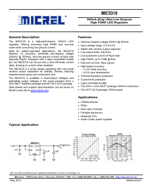 MIC5319-1.3HYD5 Datasheet PDF Micrel